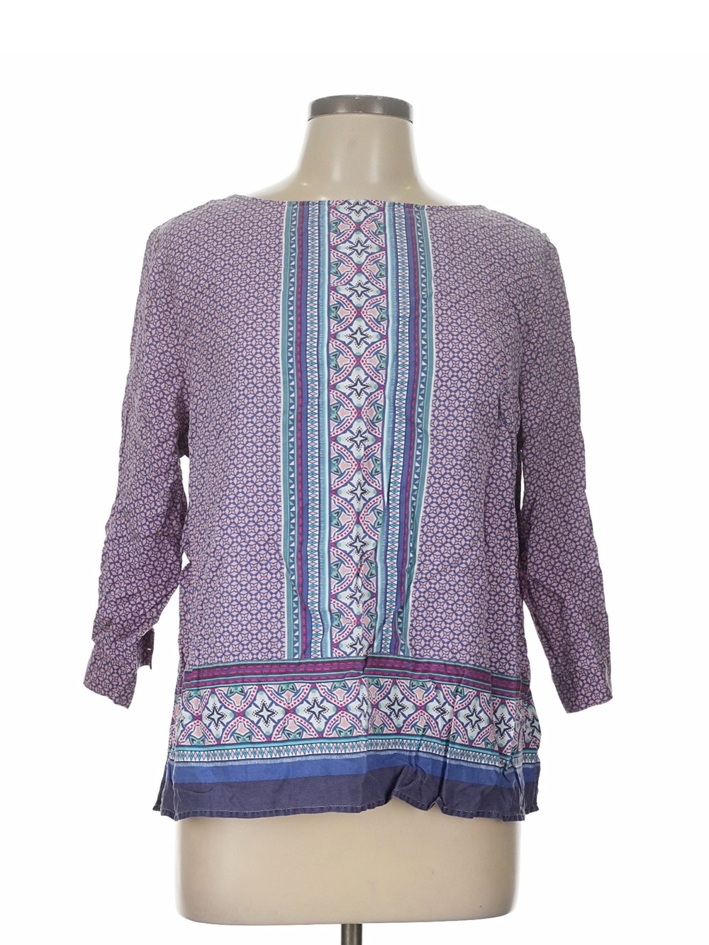 Talbots Lavender Printed Front-Panel Tunic